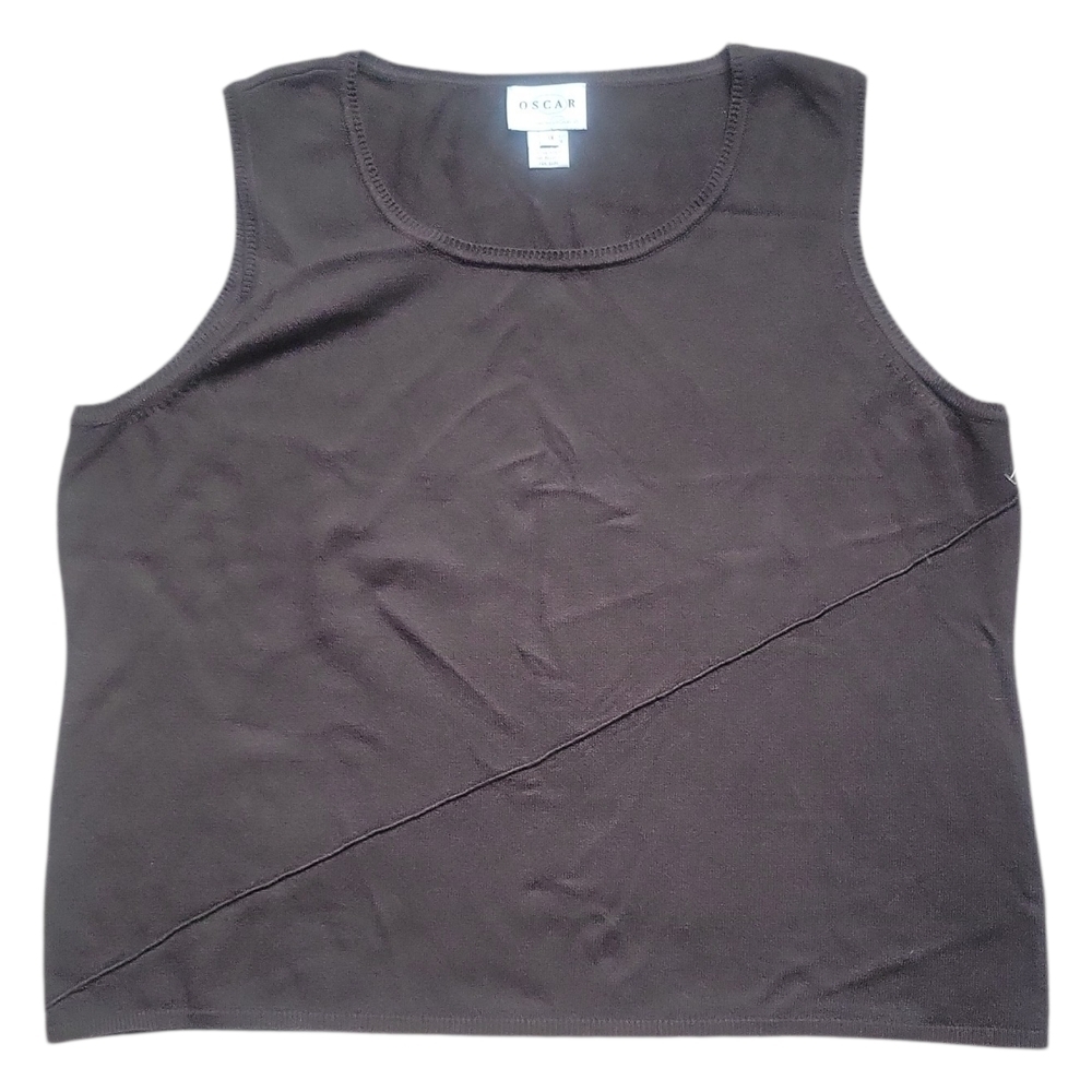 Oscar de la Renta Dark Brown Tank Top